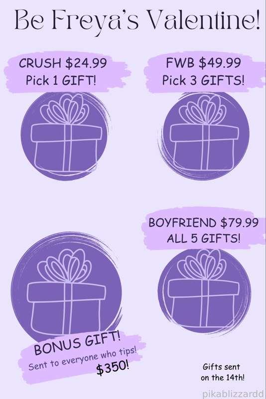 Enjoy spending Valentine’s Day with me! ☺️💜 

I have SO MANY exciting videos to gift to you.. I mean, how can I not spoil my cutie?😘 

Let me tell you what you will get in this special, there are 3 tiers with different amounts of gifts(videos) in them. All videos will be sent straight to your DM on the 14th!  All of the tiers are an amazing price considering what the videos are worth. ☺️

CRUSH- $24.99 - You will pick 1 gift from the list below.

FWB (Friends with Benefits)- $49.99 - You will pick 3 gifts from below!

BOYFRIEND- $79.99 You get ALL 5 GIFTS!

BONUS GIFT- Sent to every person who tips on this post! If this post gets to $350 I will send this video for FREE &amp; as an extra special treat to you. 💜  

You deserve to spoil yourself  AND be spoiled, by me! 😉 Let’s make V-day memorable.

Video #1- Valentine’s Day solo toy play
Video #2- Valentine’s Day Boy/Girl POV
Video #3- Valentine’s Day 💦 Pee fun
Video #4- Valentine’s Day Sex Stripping+Yoga
Video #5- Valentine’s Day Sloppy Blowjob POV

Bonus Gift: A sexy stripping video where I then pee on my face and get messy with it! 😍

I am really looking forward to this baby… you’re going to have the best day ever. 🙈

#valentinesday #girl #brunette #petite #gift #cutie 