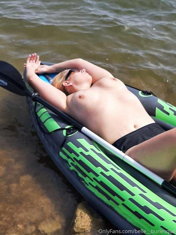 I decided to sun bathe yesterday while kayaking. 

It was de..