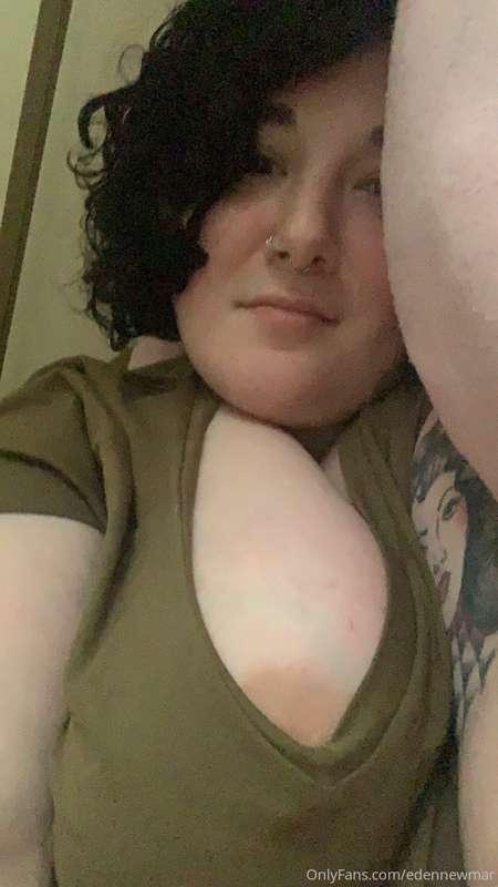Casual titty pop after a long day