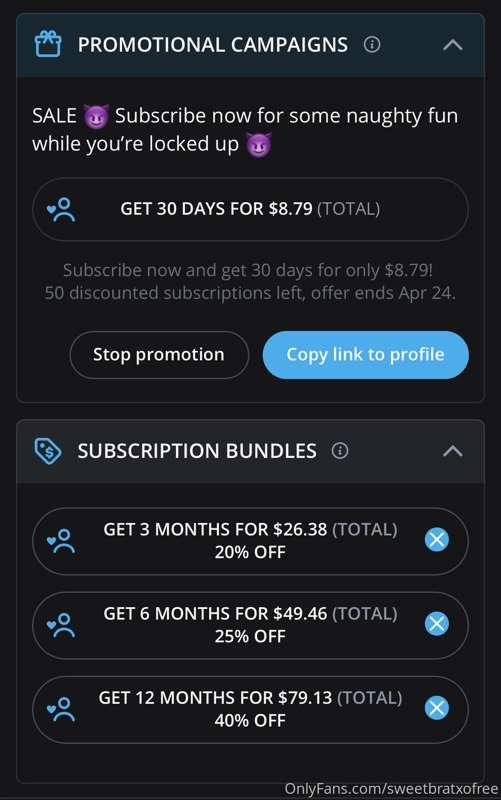 I’m having a sale 😈
www.onlyfans.com/sweetbratxo