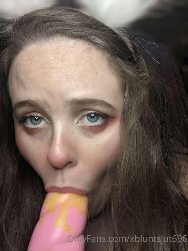 Bunny cosplay with bad dragon dildo stretching me out, slopp..