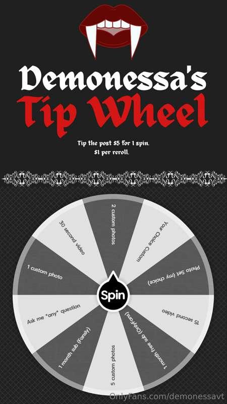 Do you want to play a game? 🔪

Tip me $5 to spin the wheel! ..