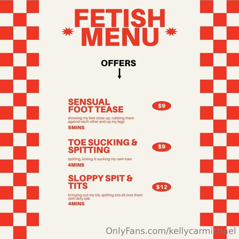 FETISH MENU 🍟if you're interested in any video, send me a DM..