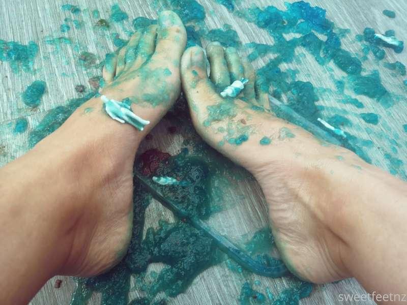 Stop what you're doing, on your knees, my feet need cleaning..