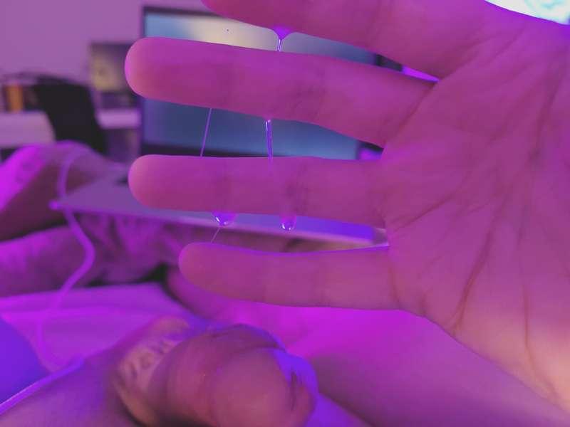 Cum and colored lighting!