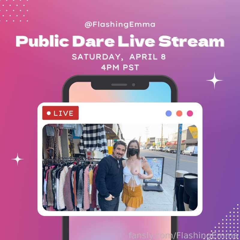 ✨Public Lovense Dare Livestream Announcement✨

My first public livestream is official and it's happening tomorrow at 4PM PST! I'll be running around Los Angeles completing public dares given by all of you. You'll also be able to control my Lovense vibrator while I try to hold in my orgasms :)

The stream is available to both followers and subscribers. Enjoy the show for free or tip to participate in giving me dares and orgasms ❤️