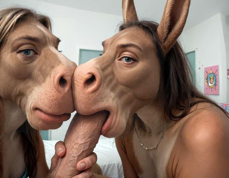 [4x] Donkey Duo Blowjobs