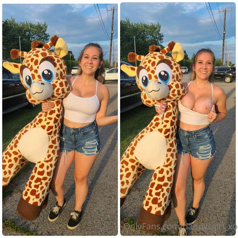 My date won me the biggest stuffed animal at the fair… I thi..