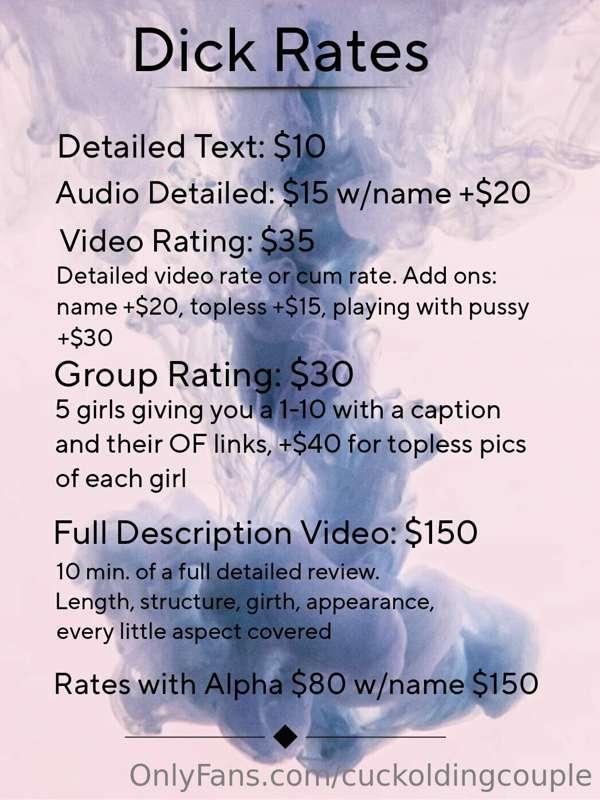 Alpha and I have decided to try something new and offer dick..