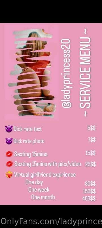 ❤‍🔥 SERVICE MENU ❤‍🔥