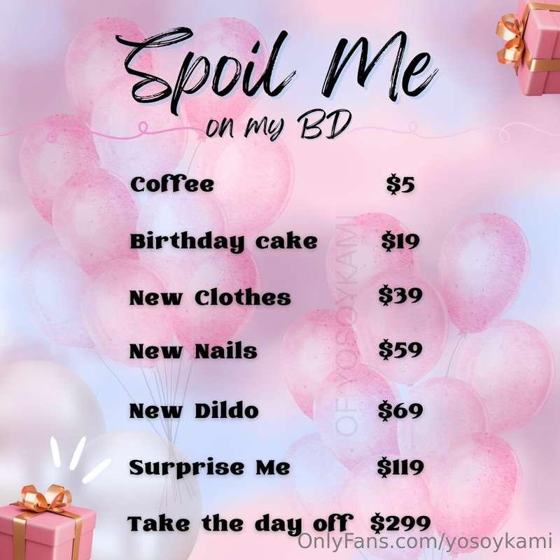 A few days to my birthday 💝 Do you want to spoil me on my sp..