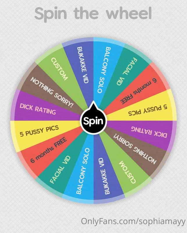 SPIN THE WHEEL! Let’s play a little game 😜

$10 per entry, y..