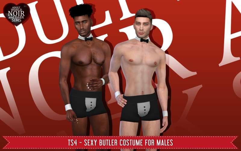 TS4 - Sexy Butler Costume for Males