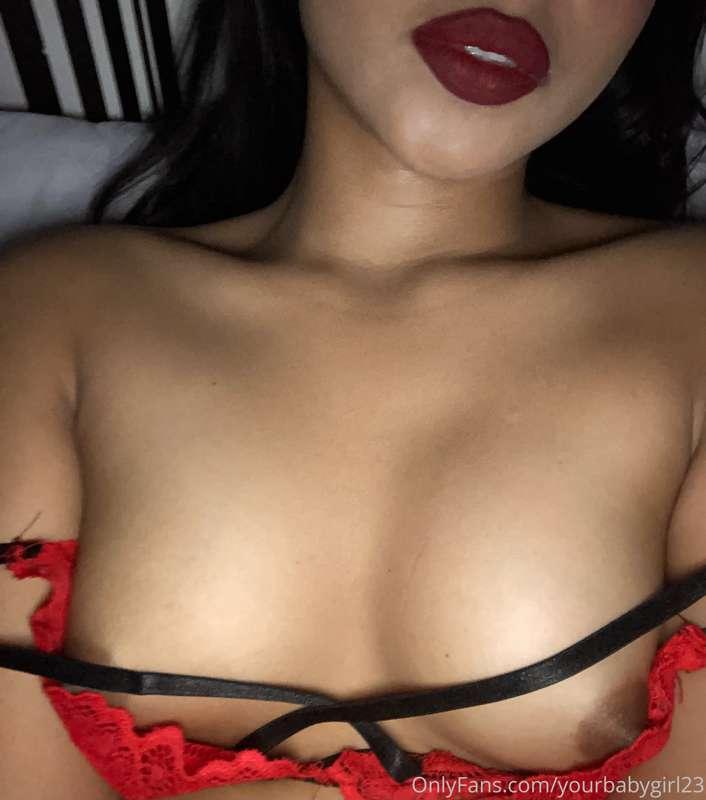 Where would you like to cum? My lips or my boobs?