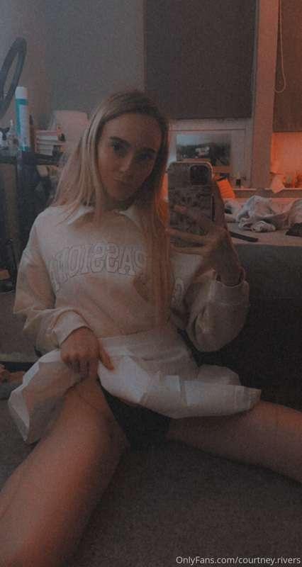 Black panties - white skirt