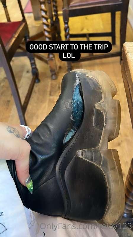 So the one pair of shoes I brought for my two week trip expl..