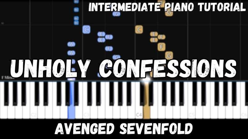 Intermediate MIDI - Avenged Sevenfold - Unholy Confessions (Atlantic Notes Arrangement + Tempo + Colors + Key)