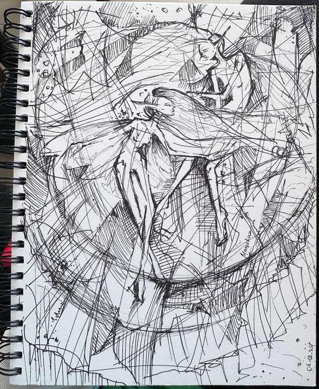 Good morning, lovelies!!

Last night, I wrote some long text to go with these sketch, but this morning I reread it and realized I didn't want to send it. It turned out too weird :( Instead, I'm writing what you're reading now.

The drawing here is from February. By the way, I haven't sketched in my sketchbook for a long time. Recent days, I mostly draw art on my iPad, in Procreate.

#fyp #drawing #sketch #artist #art #diary