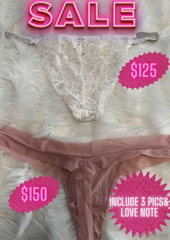 🛑Worn Panties Plus 2 Custom pics & A love note!! 2 fans Only..