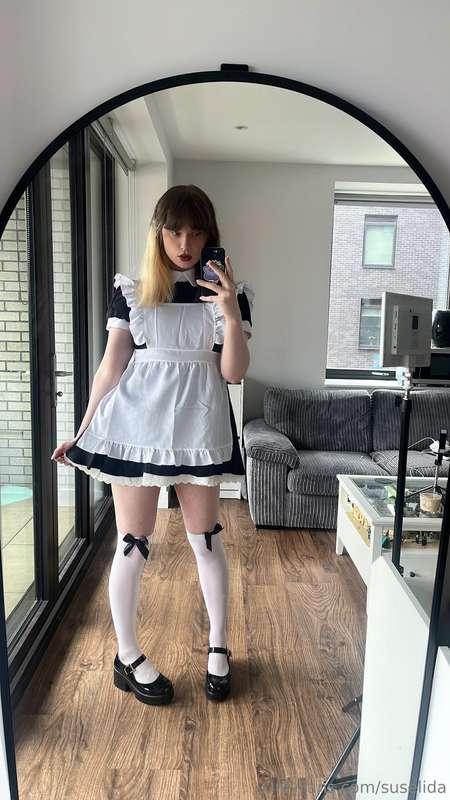 Daddy, feed me cum and I’ll be your devoted maid sex toy for..