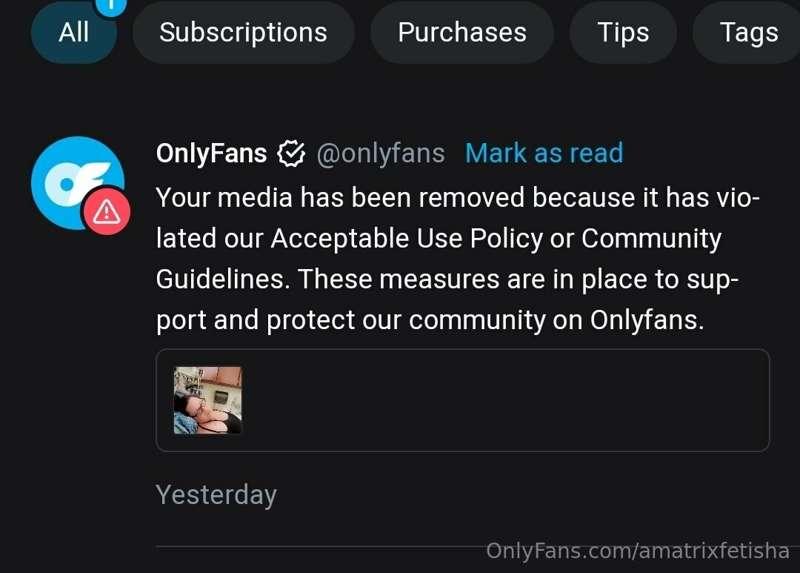 Hi for some reason OnlyFans removed my post and video showin..