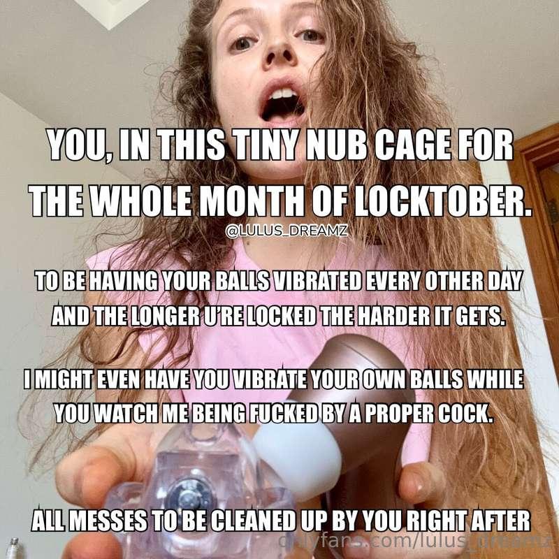 Are you ready for this locktober not just locked in chastity..