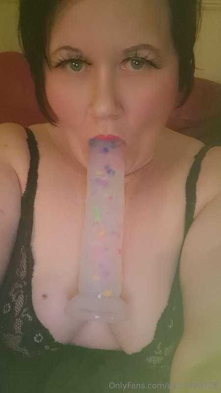 This dildo is massive. Wanna see it inside my wet tight puss..