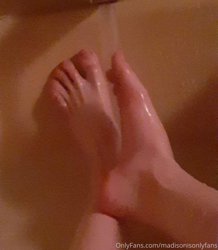 Nice warm relaxing bath after a hard day of cleaning. Now it..