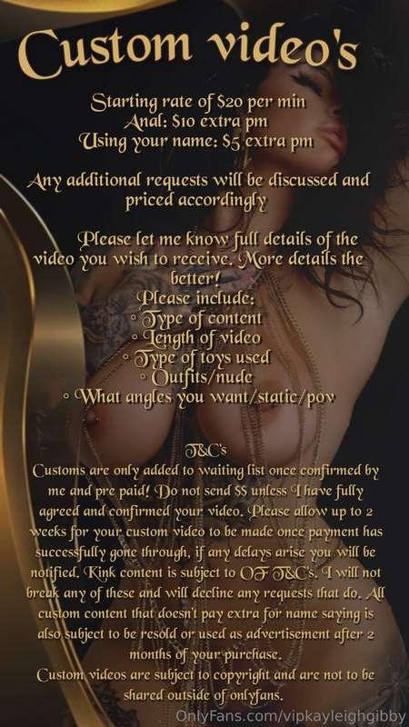 Next 3 customs to get booked in and pre paid will be 25% off..