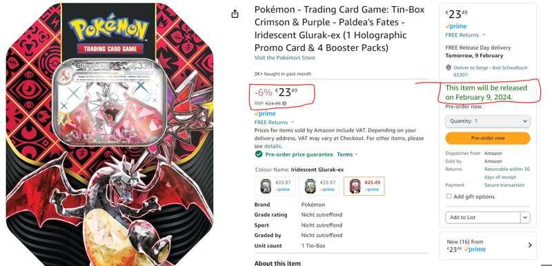 Deutsche Shiny Glurak Tins unter UVP max 2 Limit