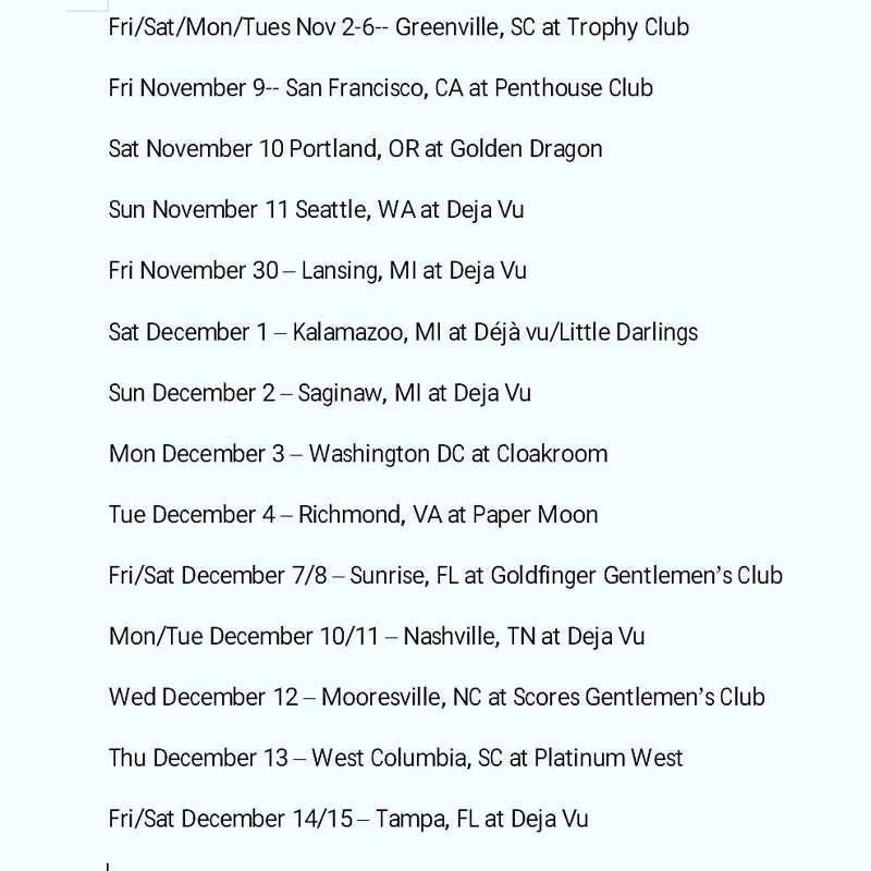 New tour dates!! And finally able to reschedule those cancel..