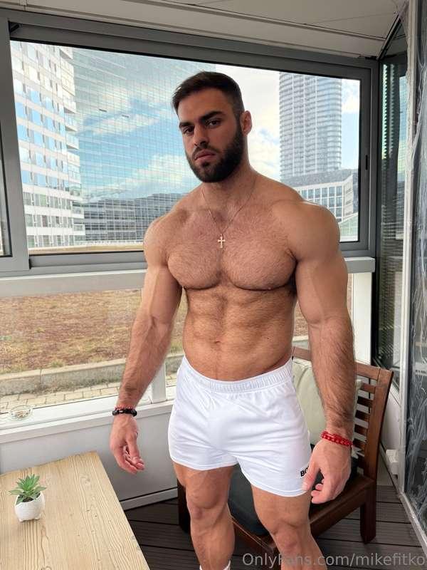 See how proud I stand abs flexed, cock straining through the..