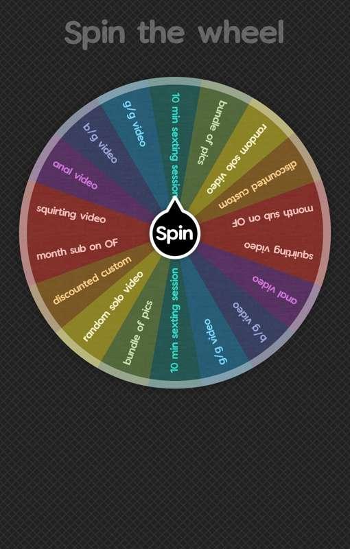 want to play spin the wheel?
tip $5 under this post for one ..
