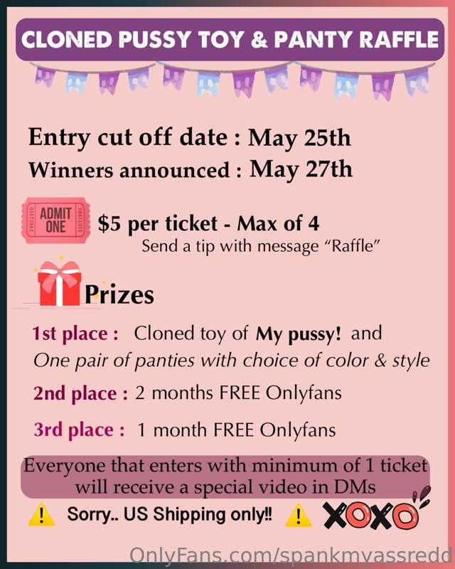 ⭐️ ***Cloned pussy toy & worn panties bundle Raffle!*** ⭐️ 
..