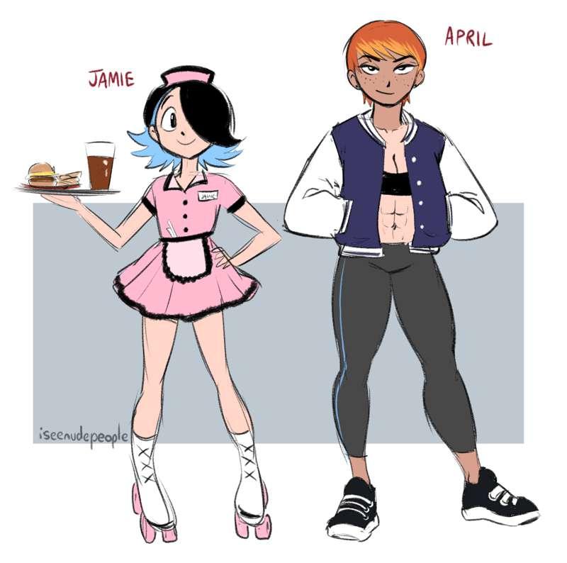 April & Jamie - Diner outfits