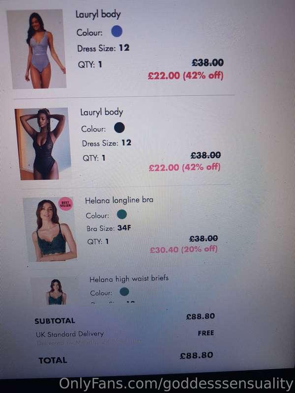 Look at the lovely new underwear I have treated myself too. ..