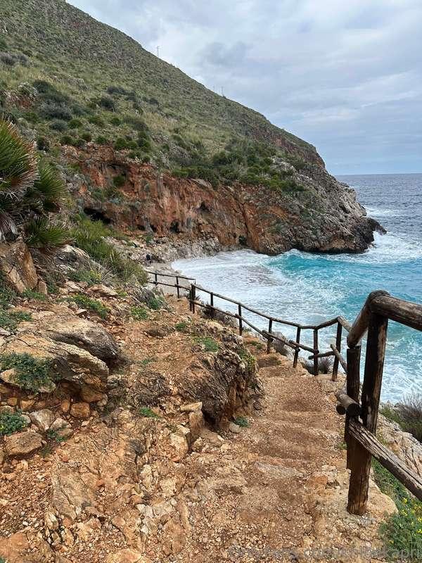second day in italy, beach hike + mortadella on olive bread ..