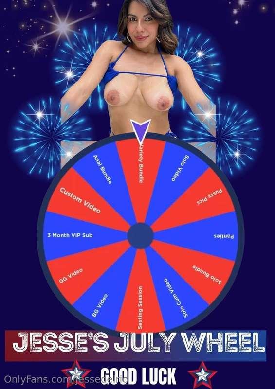 Jesse’s July Wheel 💗  $10 for 1 spin $15 for 2 spins  $25 fo..