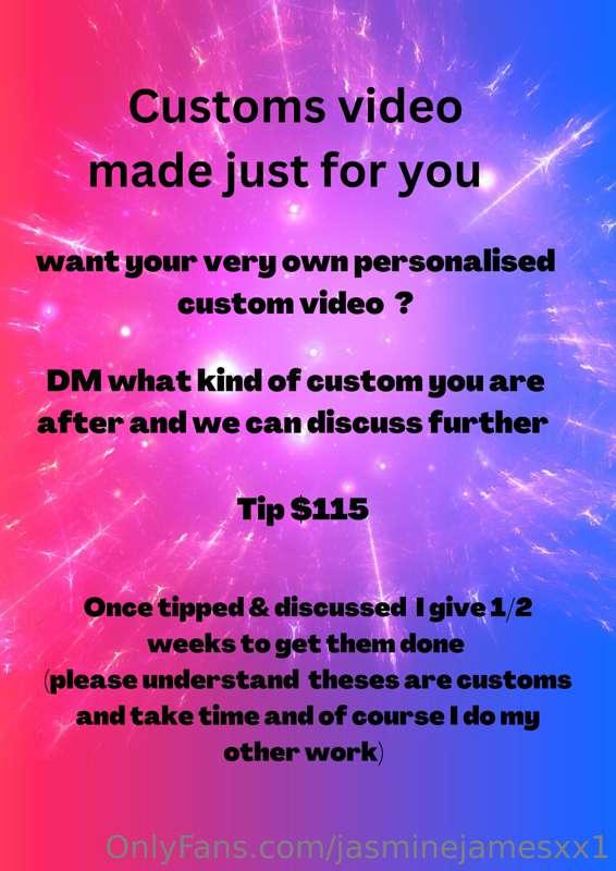 Want  your very own personalised custom video, Dm me to disc..