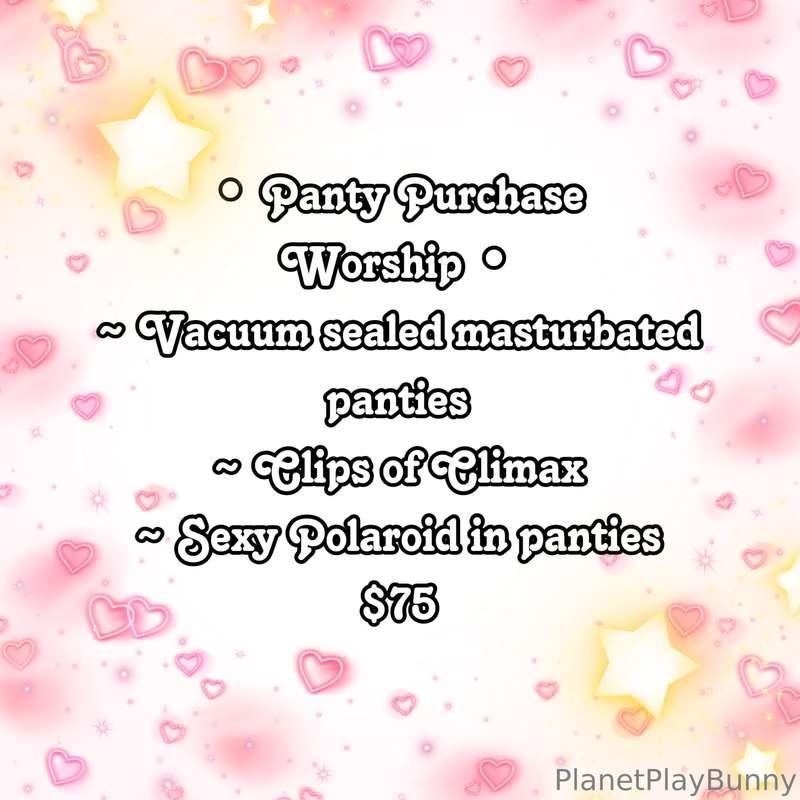 I’ve had some interest, so here it is! I’m open for panty pu..