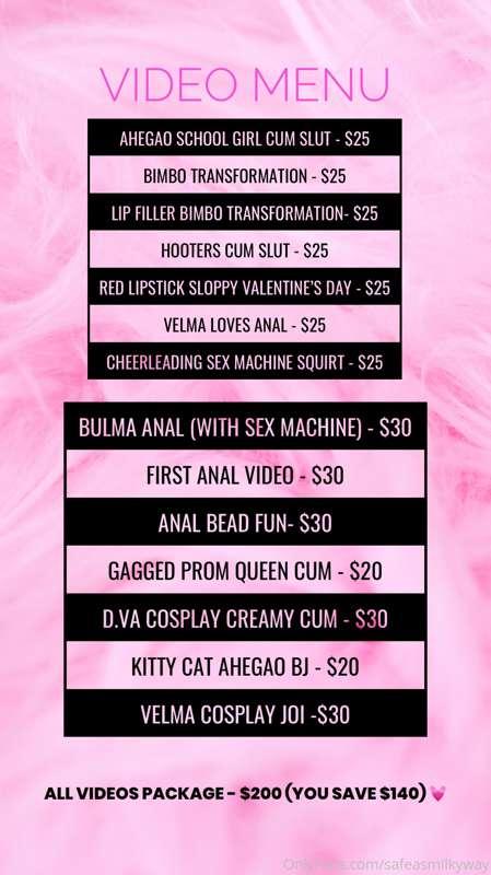 Hiiiii so this is my video list 😍😍😍