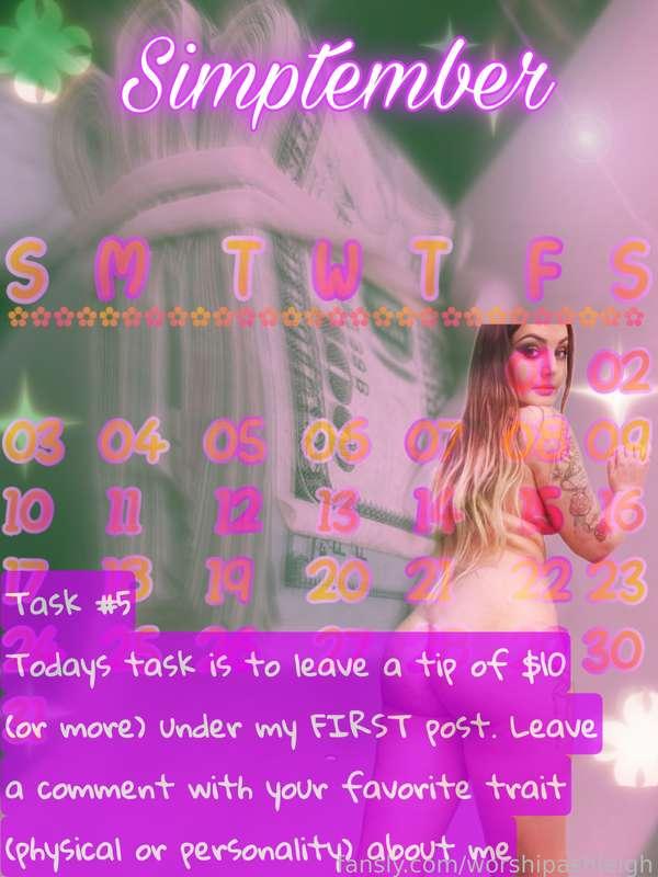 SIMPTEMBER challenge: Day 5 

Todays task is to leave a tip of $10 (or more) under my FIRST post. Leave a comment with your favorite trait (physical or personality) about me