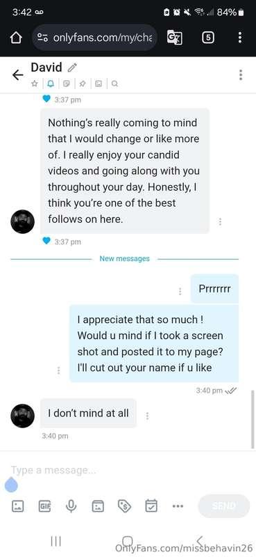 Was following up with someone who follows me on the regular ..