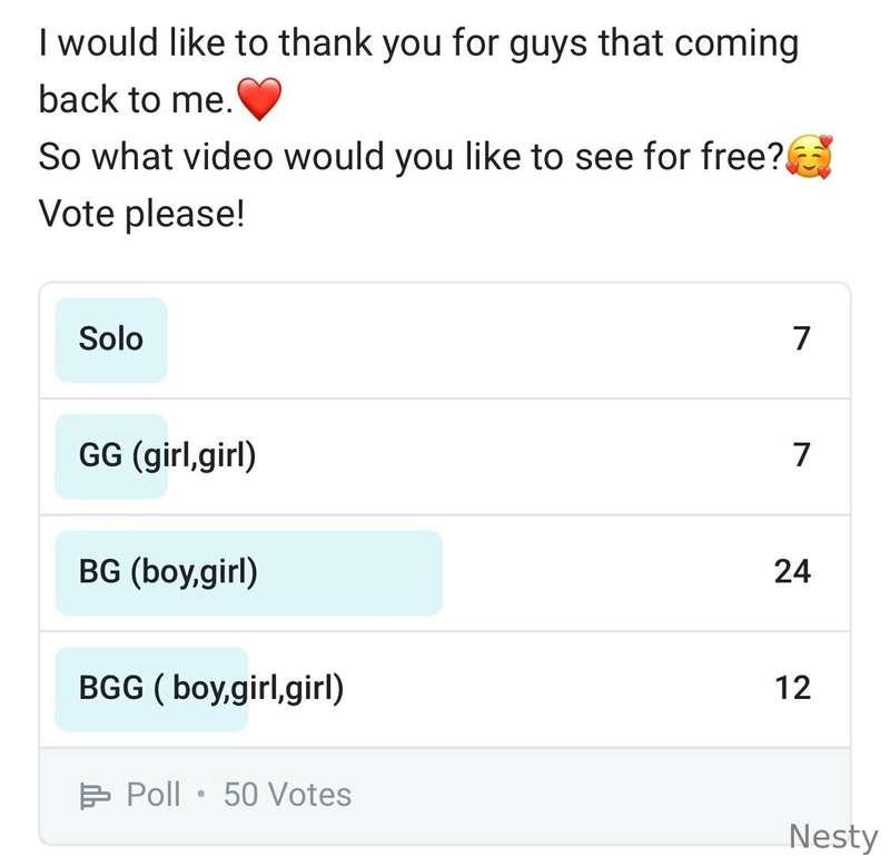 The poll is closed, thank you my Lovers!🥰 Video will arrive ..