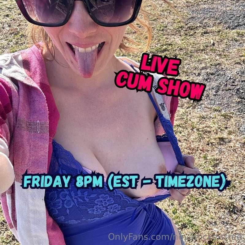 Live Cum Show on my OnlyFans tonight!!!  8 pm EST Timezone -..