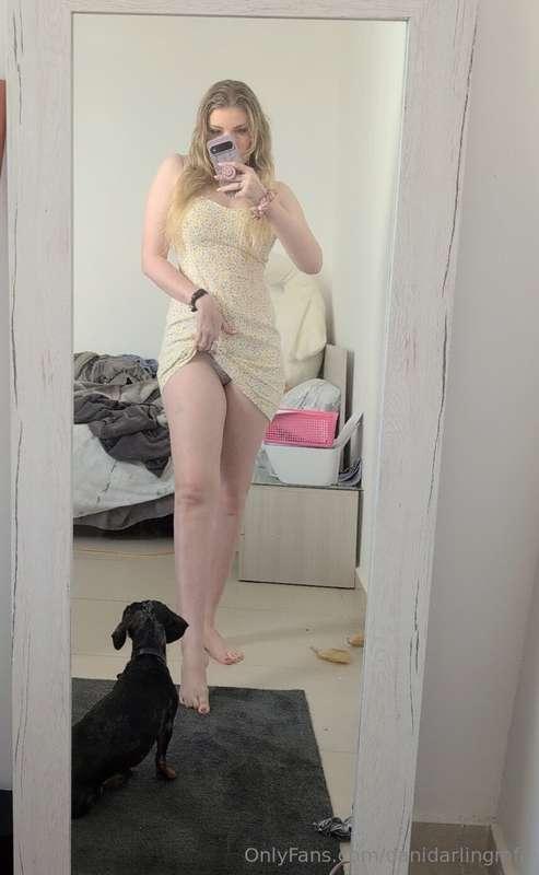 I put on a cute summer dress and took pictures and Anubis fe..