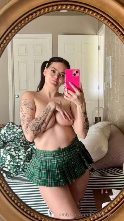 You catch me undressing out of my school uniform!!! 
What ar..