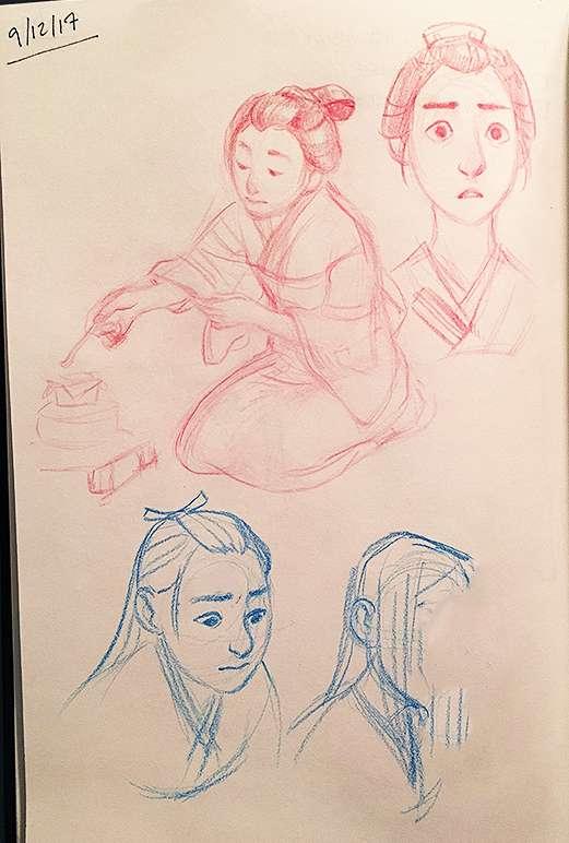 Sketchbook Pages - Edo Period