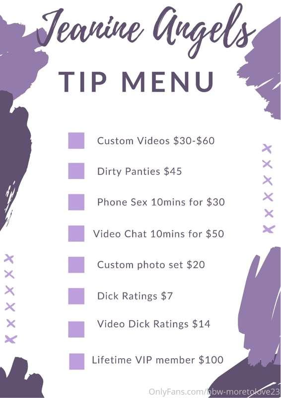 Tip Menu💜