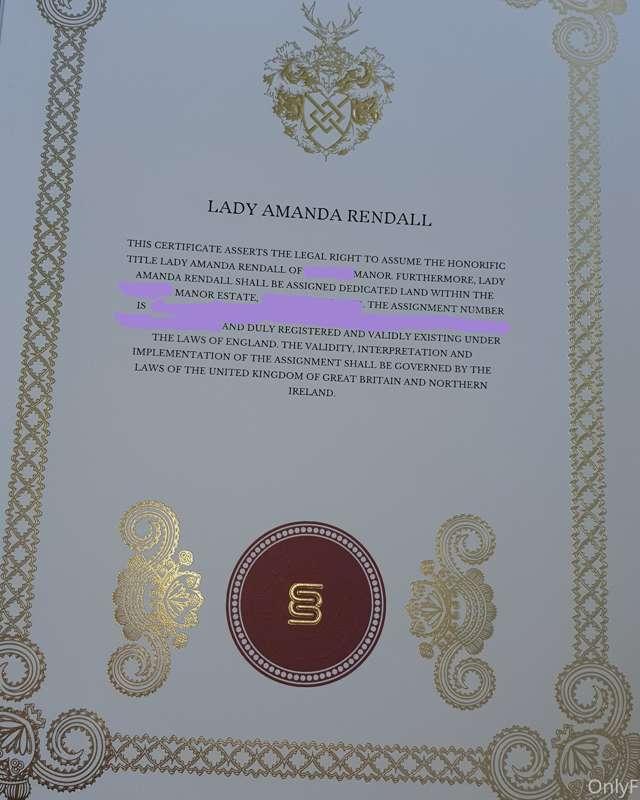 I'm officially Lady Amanda Rendall 😁